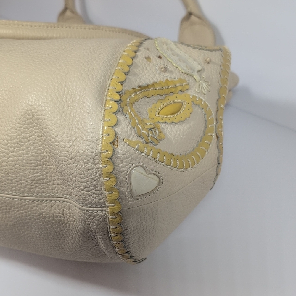Brighton Melania Leather Cream and Yellow Shoulder Bag - Picture 6 of 14